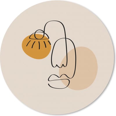 Muismat rond 20x20 cm - Mousepad Minimalisme - Pastel - Gezicht - Ronde muismatten