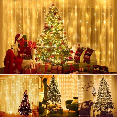 Lexorion - Licht - Gordijnlicht - Warm Wit LED Gordijn – 300 LED Licht – 3x3m – Feestverlichting & Sfeerverlichting – Binnen – Met Afstandsbediening – USB – Lichtsnoer voor Ramen, Bruiloften & Feestdagen