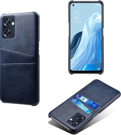 Back Cover met Opbergvakjes + PMMA Screenprotector voor OPPO Find X5 Lite _ Blauw