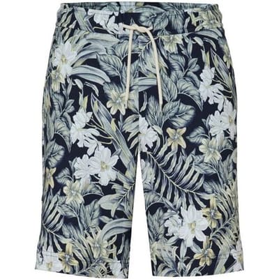 Desoto Bermuda Casual Drawstring Short Floral Pattern Pastel Groen-Multi / male