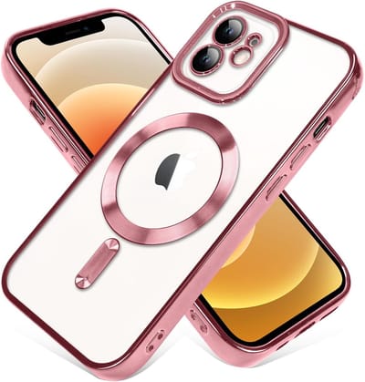 Telefoonhoesje Geschikt voor iPhone 11 – Siliconen Hoes met Chroom – Compatibel met MagSafe – Geïntegreerde Camerabescherming – Rosé Goud – FuturiQ
