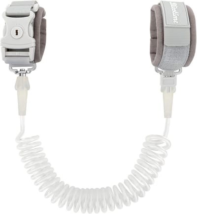 Peuter riem met sleutelslot en verstelbaar touw voor baby's en peuters - 2,5 m lichtgrijs