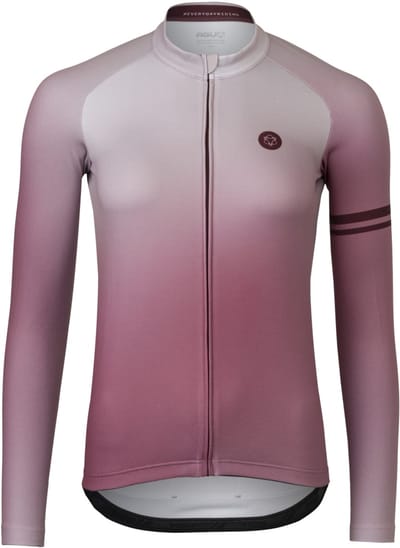 AGU Gradient - Fietsshirt met lange mouwen - Wielrenshirt - Roze - Dames - 100% Polyester Snowdrop Brushed - Volledige YKK rits - 3 achterzakken - S
