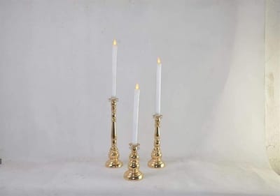 Kandelaars Set - Kaarshouders - Diner Decoratie - Antislipbasis - 3 Stuks - Glanzend