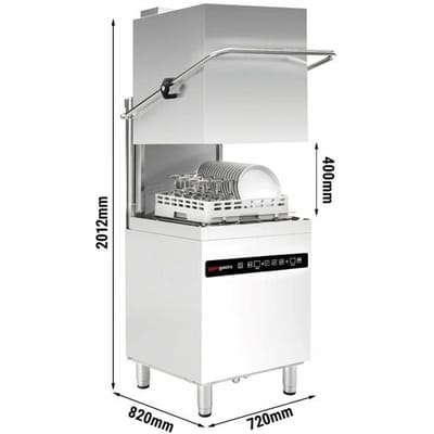 GGM Gastro Durchschubspülmaschine - Digital - 8,7 kW - mit Wärmerückgewinnung, Reiniger-, Klarspüler- & Laugenpumpe