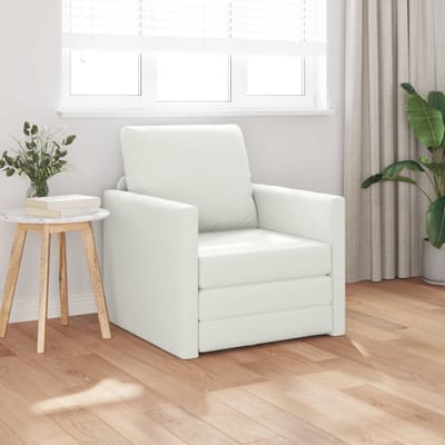 vidaXL - Slaapbank - Wit - 74 - x - 77 - x - 81 - cm - Kunstleer