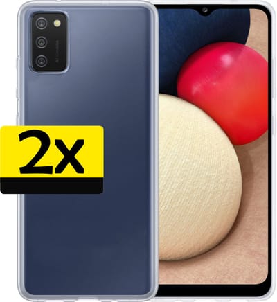 Hoesje - 2 Stuks - Geschikt voor Samsung Galaxy A03s - Sterk & Shockproof - Case Siliconen - Back Cover - Telefoon Hoes - Telefoonhoesjes - Transparant