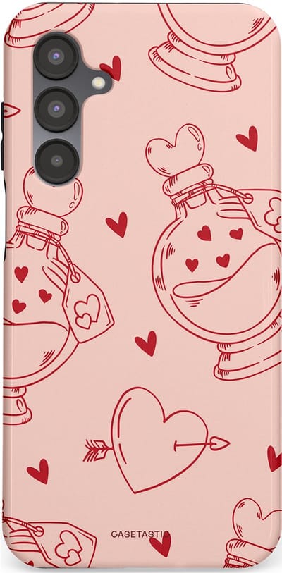 Casetastic Hoesje Geschikt voor Samsung A16 - Stijlvolle Beschermende Duo-layer Case - Zoete Liefdesflirt - Roze Rood - Pafrum - Love You - Valentijn