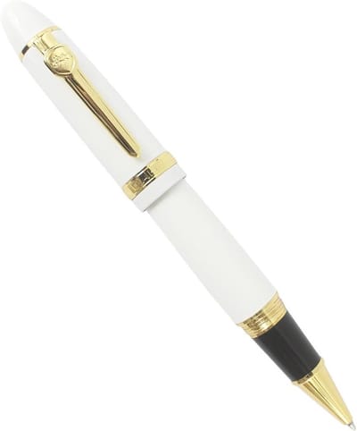 Zware grote rollerbalpen met gouden rand, zwarte inkt (0.7mm), ideaal voor dagelijks gebruik en schrijven