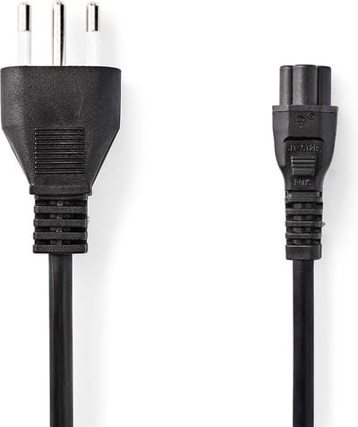 Nedis Stroomkabel - Italië Male - IEC-320-C5 - Recht - Recht - Vernikkeld - 2.00 m - Rond - PVC - Zwart - Envelop
