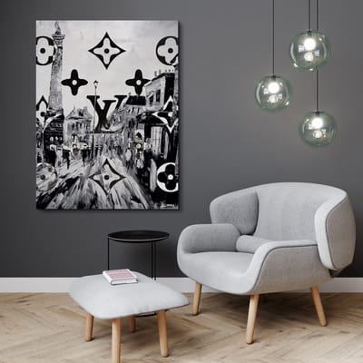 Luxe Canvas Schilderij LV Paint | 40x60 | Woonkamer | Slaapkamer | Kantoor | Muziek | Design | Art | Modern | ** 4CM DIK! 3D EFFECT**