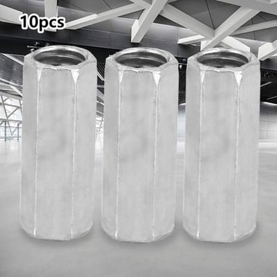 Dailygoods- Koppelingsmoeren 10 Stuks - Lange Zeskantmoeren - Koolstofstaal - M8 x 28 - Verzonken - Brede Toepassingen - Moeren