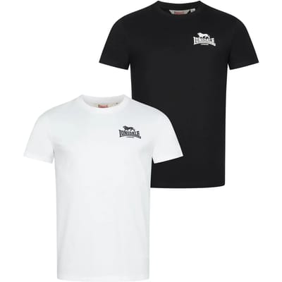 Lonsdale T-Shirt Blairmore T-Shirt regular fit double pack Zwart/Wit-XXL