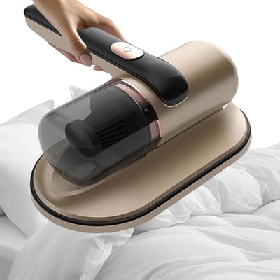 Matras Stofzuiger - Handstofzuiger Bedreiniger - Matras Reinigen - Draadloos en Krachtig - 10kPa Zuigkracht - Goud
