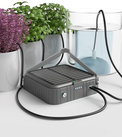 Druppelirrigatie Set - Automatisch Watersysteem - Planten Verzorgen - Werkt op Zonne-energie - 10 x 8 x 4 cm - Zwart