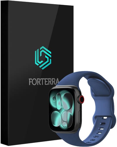 Smartwatchbandje Geschikt voor Apple Watch 1, 2, 3, 4, 5, 6, 7, 8, 9, 10, 11, SE - 42/44/45/46 mm - Verstelbaar Siliconen Bandje - Donkerblauw