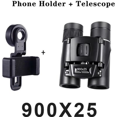 900x25 HD Krachtige verrekijker 9000M lange afstand opvouwbare mini-telescoop BAK4 FMC-optiek voor jachtsporten Buiten kamperen Reizen