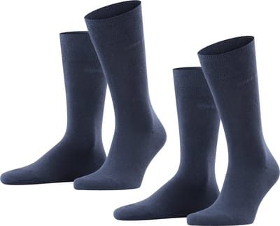 Esprit Basic Uni 2-Pack eenkleurig katoen multipack sokken heren blauw - maat 39-42