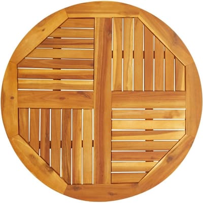 Ronde Tafelblad Massief Acaciahout Ø 80 cm - Houten Tafelblad Vervangen