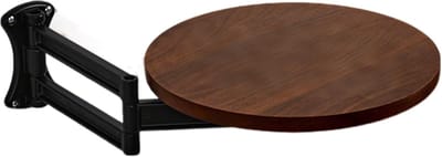 Opvouwbare Wandtafel - Klaptafel Hout - Ruimtebesparend Werken - Uitschuifbaar Ontwerp - Rond Model - Zwart Walnoot
