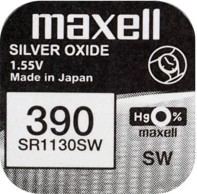 MAXELL - 390 / SR1130SW - Zilveroxide Knoopcel - horlogebatterij - 2 (twee) stuks