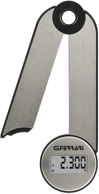 G3 Ferrari Vittoria – Digitale Keukenweegschaal – RVS Weegoppervlak – Max. 5 kg – LCD Display – Tare Functie – g/ml/lb:oz/fl’oz – Automatische Uitschakeling – Werkt op CR2032 Batterij