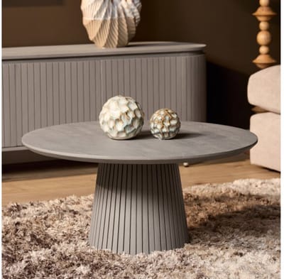 StarFurn Salontafel Solana - Rond Taupe Hout - 80x80x38cm