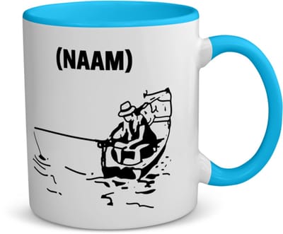 Akyol - vissen met eigen naam koffiemok - theemok - blauw - Vissen - visser - sport - 350 ML inhoud