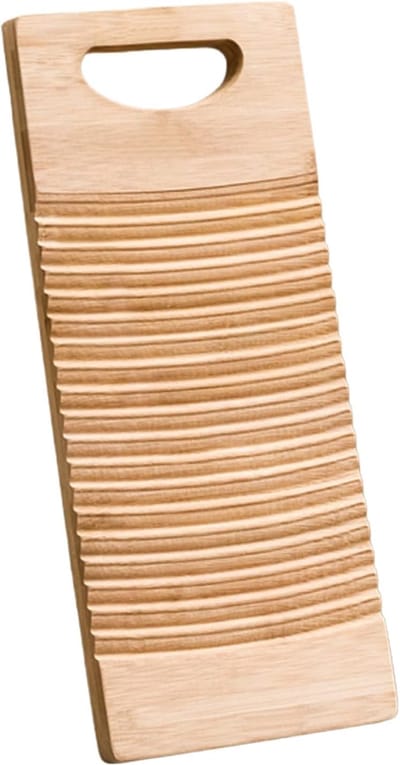 Schoonmaakplank Kleding - Wassen Scrub Board - Efficiënte Reiniging - Golvend Patroon - 40 x 15 cm - Natuurlijk Hout
