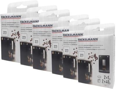 Set van 6 onderhouds- en ontkalkingspacks voor Fackelmann Petit Déjeuner espressomachine