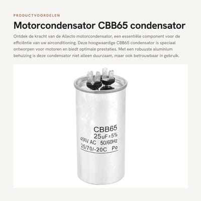 Dailygoods- Motorcondensator 25UF 450V - CBB65 Condensator - Aluminium Behuizing - Niet-polaire Elektrolytische Condensator - Ideaal voor Airconditioning - Veilig te Gebruiken - Aandrijfcondensator