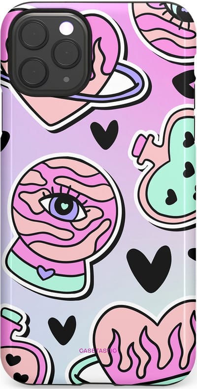 Casetastic Hoesje Geschikt voor Apple iPhone 11 Pro Max - Stijlvolle Beschermende Duo-layer Case - Pastel Popart