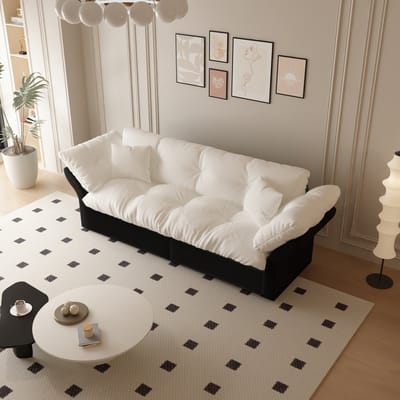 REDOM - Slaapbank - 3-In-1 Uitschuifbaar - Modern - Voor Woonkamer Of Slaapkamer - Velours - Beige - 190 x 85 x 91 cm