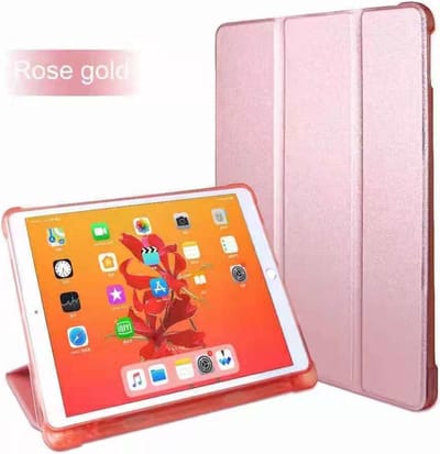 Hoes geschikt voor Apple iPad (2019 / 2020) 10.2 /Air 10.5 (2019) Smart hoes Tri-Fold met Pencil Houder - Rosegoud