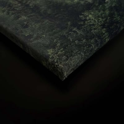 Canvas print DD120291 Foggy Fir Trees A.S. Création 0,9 x 0,6 m Groen Kantoor Hal/Gang Keuken Slaapkamer Woonkamer