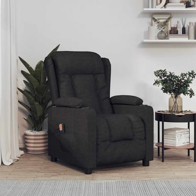 vidaXL - Massagestoel - stof - zwart