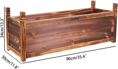 Geargalaxy Grote Houten Plantenbak - Luxe Bloembak - Bloembed - Plantenbak - Verhoogde Moestuinbak Hout - Voor Buiten - 90x30x34cm