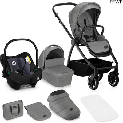 RFWR® 3-in-1 Kinderwagen Buggy met Autostoel en XXL Reiswieg - Geschikt van 0 tot 4 Jaar