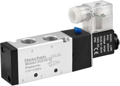 Dailygoody - Pneumatische Solenoidklep - 5/2 Weg - Aluminium - 24VDC - Efficiënt voor Automatisering - Geschikt voor Industrie - Model 4V310-10