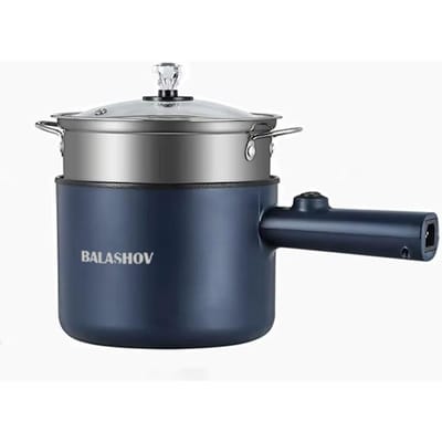 220V Multifunctionele Kookpan Huishoudelijke Enkele/Dubbele Laag Hot Pot Elektrische Rijstkoker Studentenkamer Mini Anti-aanbak Pan Pannen gray