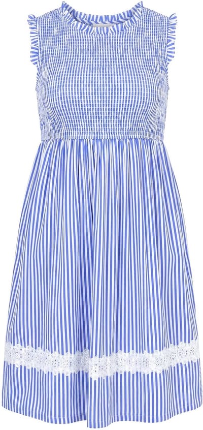 Angel of Style - Dames - Gesmokte jurk mouwloze A-lijn gesmokte top - Koningsblauw - Maat 52