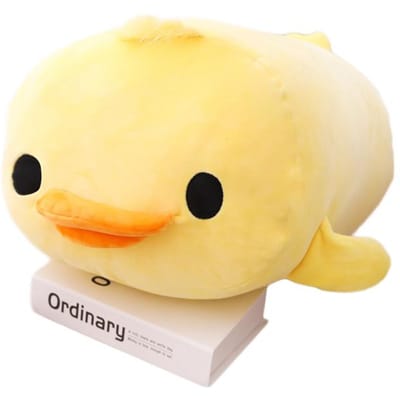 Squishy 4050cm Gele Eend Pluche Kussen Dons Katoen Gevuld Cartoon Dier Kussen Rugsteun Pluche Vriend Cadeau 40cm beige