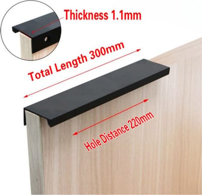 DW4Trading RVS Profiel Handgreep met Schroeven - Keuken Meubel Deur - Zwart - 300 mm