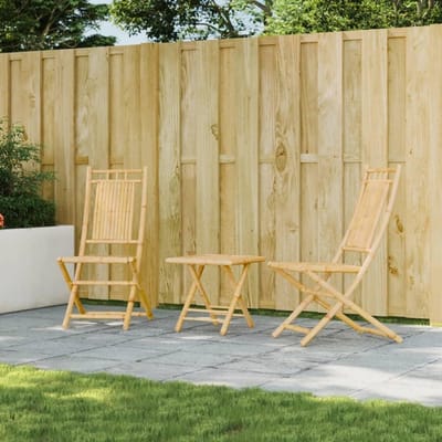 Opvouwbare Tuinstoelen - Vouwstoelen Bamboe - Buiten Zitten - Ergonomische Rugleuning - 46 x 66 x 99 cm - Natuurlijk
