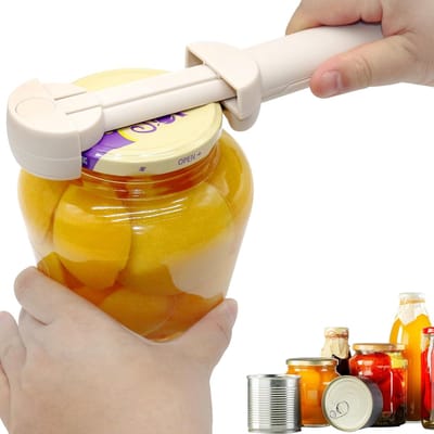 Universele flesopener - Multifunctionele uitschuifbare flesopener - Verstelbaar - 3 in 1 - Verstelbare multifunctionele blikopener en dekselgrijper – Pot- Fles- en Dekselopener - Verstelbare Blikopener & Dekselgriper voor Ouderen