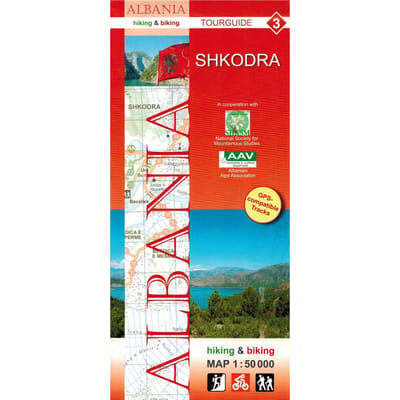 Albanie: Shkodra / Szkodra et ses environs. Carte Touristique et Cyclable /3/. Huber Cartographie