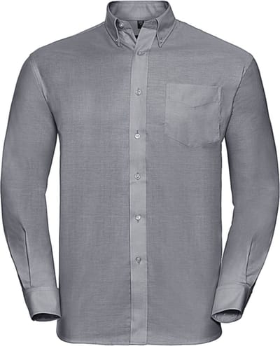 Grijs luxe overhemd met lange mouwen Merk Russel Oxfort maat 2XL