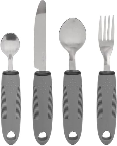 Dailygoods- Bestekset 3-delig - Antislip Handgrepen - Verzwaarde