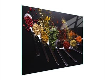 TMK ArtDeko Serie - Glazen Snijplank - 52x40 cm - Beschermplaat - Specerijen