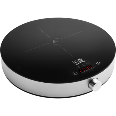 FRITEL Inductiekookplaat IP 1266 - 1 Kookzone - 2000W - Ø 26 cm XL Kookzone - 10 Vermogensniveaus - Touchscreen - Rond + Timer